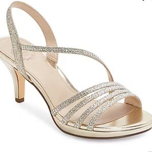 I. Miller Womens Nalda Heeled Sandals platino rhinestones size 10M